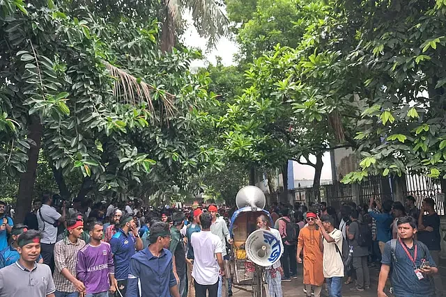 The procession was brought under the banner of ‘anti-discriminatory student movement' at 11:00 am this morning